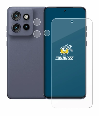 Abbildung des Geräts Motorola Edge 60 Neo (Display+Kamera) mit einer Vielzahl des Displayschutzes.