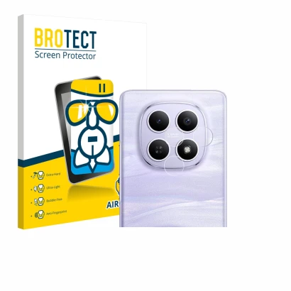 Vorderseite einer Produktverpackung mit dem Markenlogo BROTECT. Daneben ist das Gerät Xiaomi Redmi Note 15 4G (NUR Kamera) mit