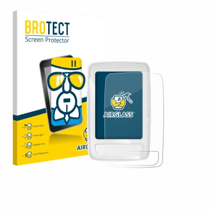 Vorderseite einer Produktverpackung mit dem Markenlogo BROTECT. Daneben ist das Gerät Giant Axact 14W mit dem zugehörigen Disp