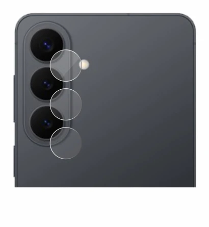 Abbildung des Geräts Samsung Galaxy S26 Plus (NUR Kameraschutz) mit einer Vielzahl des Displayschutzes.