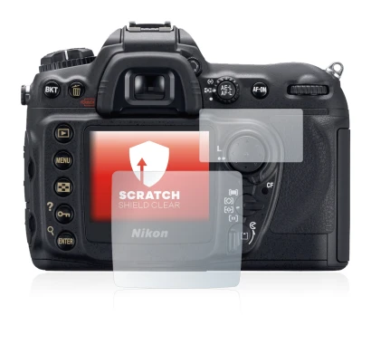 Abbildung des Geräts Nikon D200 mit einer Vielzahl des Displayschutzes.
