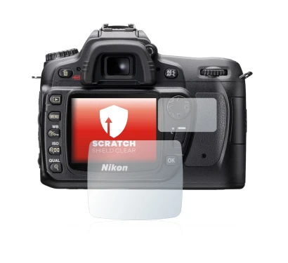Abbildung des Geräts Nikon D80 mit einer Vielzahl des Displayschutzes.