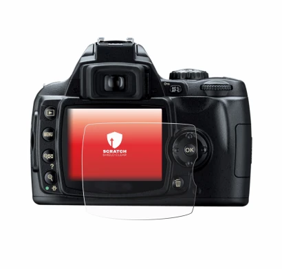 Abbildung des Geräts Nikon D40 mit einer Vielzahl des Displayschutzes.