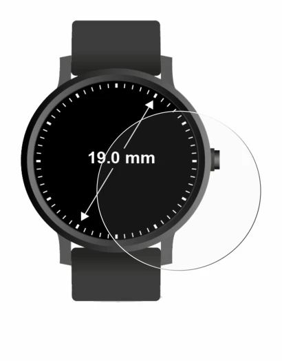Abbildung des Geräts Armbanduhren (Kreisrund, ø: 19 mm) mit einer Vielzahl des Displayschutzes.