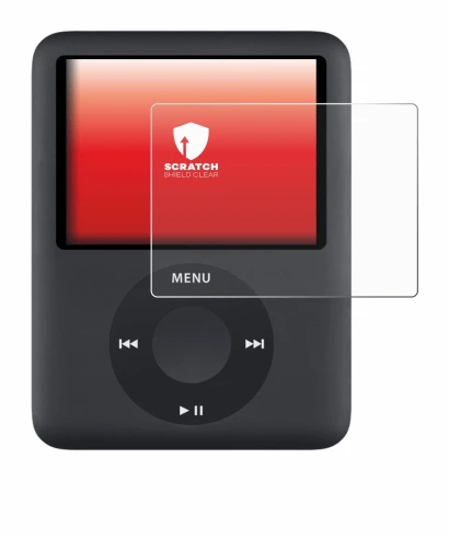 Abbildung des Geräts Apple iPod nano (3. Gen.) mit einer Vielzahl des Displayschutzes.