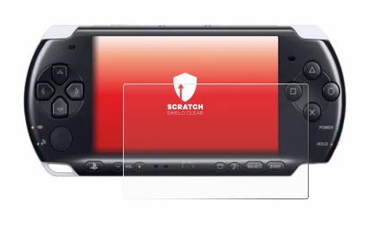 Abbildung des Geräts Sony PSP 3000 mit einer Vielzahl des Displayschutzes.