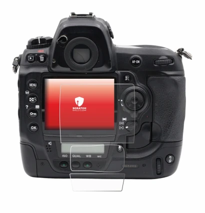 Abbildung des Geräts Nikon D3x mit einer Vielzahl des Displayschutzes.
