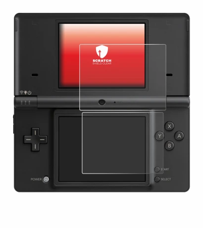 Abbildung des Geräts Nintendo DSi mit einer Vielzahl des Displayschutzes.