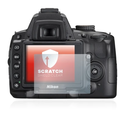 Abbildung des Geräts Nikon D5000 mit einer Vielzahl des Displayschutzes.
