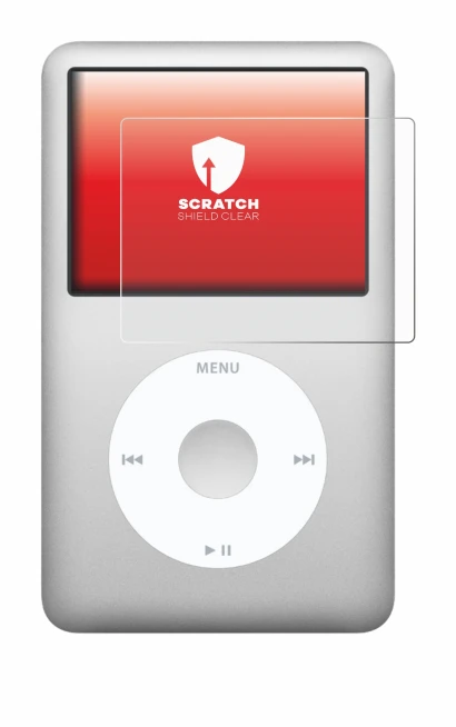 Abbildung des Geräts Apple iPod classic 160 GB (7. Gen.) mit einer Vielzahl des Displayschutzes.