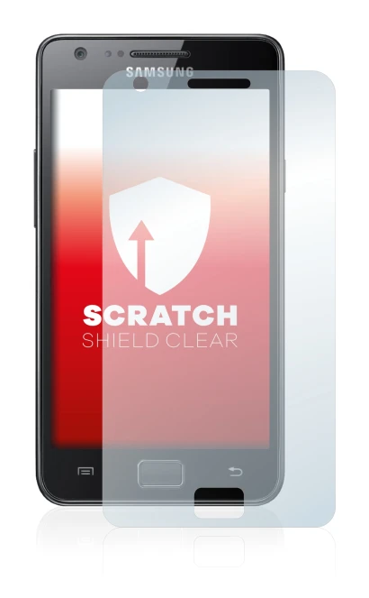 Abbildung des Geräts Samsung Galaxy S2 mit einer Vielzahl des Displayschutzes.