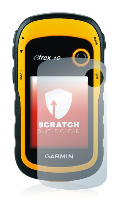 Abbildung des Geräts Garmin eTrex 10 mit einer Vielzahl des Displayschutzes.