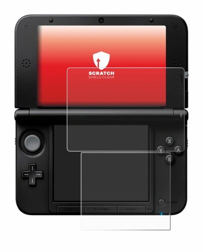 Abbildung des Geräts Nintendo 3DS XL SPM7800 mit einer Vielzahl des Displayschutzes.