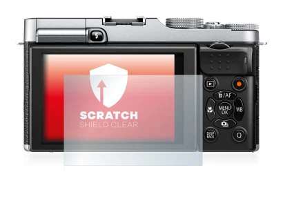 Abbildung des Geräts Fujifilm X-M1 mit einer Vielzahl des Displayschutzes.