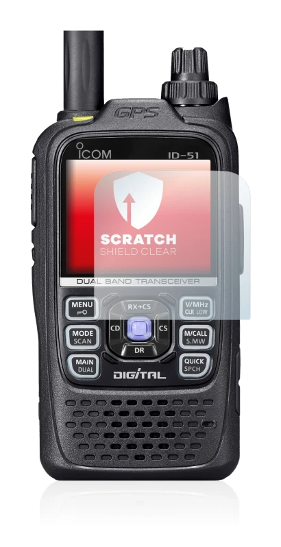 Abbildung des Geräts Icom ID-51 mit einer Vielzahl des Displayschutzes.