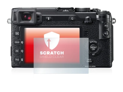 Abbildung des Geräts Fujifilm X-E2 mit einer Vielzahl des Displayschutzes.