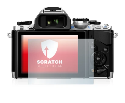 Abbildung des Geräts Olympus OM-D E-M10 mit einer Vielzahl des Displayschutzes.