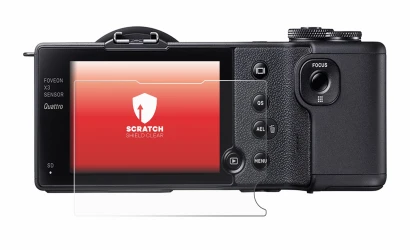 Abbildung des Geräts Sigma dp2 Quattro mit einer Vielzahl des Displayschutzes.