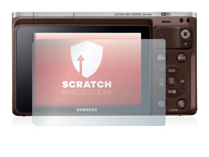 Abbildung des Geräts Samsung NX Mini mit einer Vielzahl des Displayschutzes.