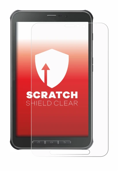 Abbildung des Geräts Samsung Galaxy Tab Active SM-T365 mit einer Vielzahl des Displayschutzes.