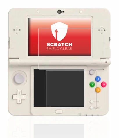 Abbildung des Geräts Nintendo New 3DS mit einer Vielzahl des Displayschutzes.