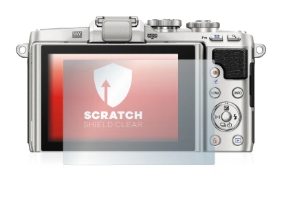 Abbildung des Geräts Olympus PEN E-PL7 mit einer Vielzahl des Displayschutzes.