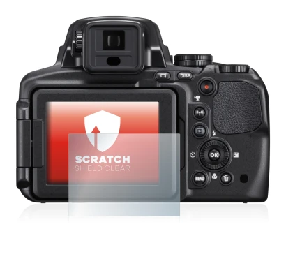 Abbildung des Geräts Nikon Coolpix P900 mit einer Vielzahl des Displayschutzes.