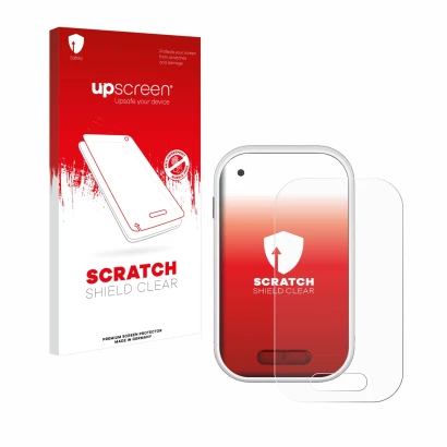 Vorderseite einer Produktverpackung mit dem Markenlogo upscreen. Daneben ist das Gerät Polar V650 mit dem zugehörigen Displays