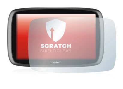 Abbildung des Geräts TomTom GO 6100 mit einer Vielzahl des Displayschutzes.