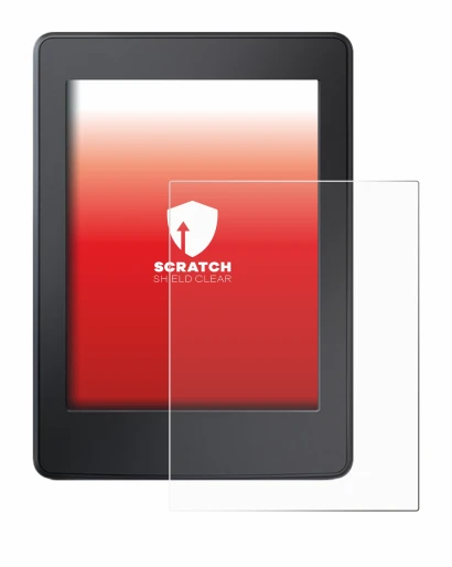 Abbildung des Geräts Amazon Kindle Paperwhite 2015 (7. Gen.) mit einer Vielzahl des Displayschutzes.