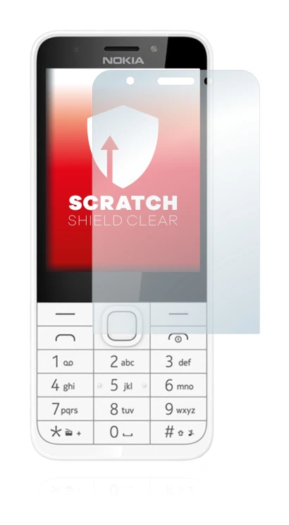 Abbildung des Geräts Nokia 230 mit einer Vielzahl des Displayschutzes.