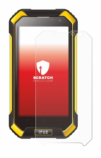 Abbildung des Geräts Blackview BV6000 mit einer Vielzahl des Displayschutzes.