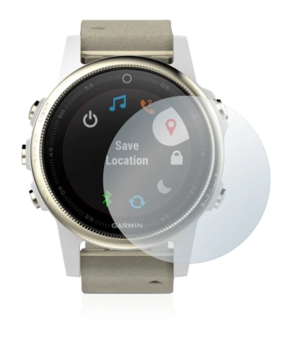 Abbildung des Geräts Garmin Fenix 5S (42 mm) mit einer Vielzahl des Displayschutzes.