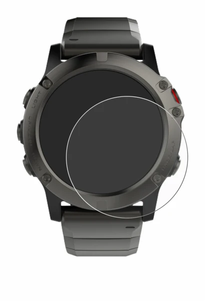 Abbildung des Geräts Garmin Fenix 5X (51 mm) mit einer Vielzahl des Displayschutzes.