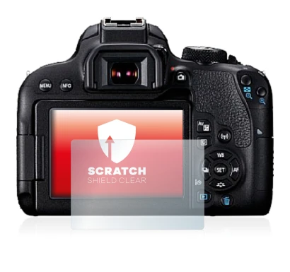 Abbildung des Geräts Canon EOS 800D mit einer Vielzahl des Displayschutzes.