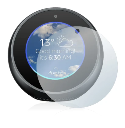 Abbildung des Geräts Amazon Echo Spot mit einer Vielzahl des Displayschutzes.