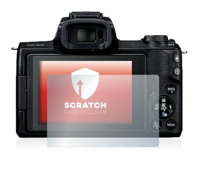 Abbildung des Geräts Canon EOS M50 mit einer Vielzahl des Displayschutzes.