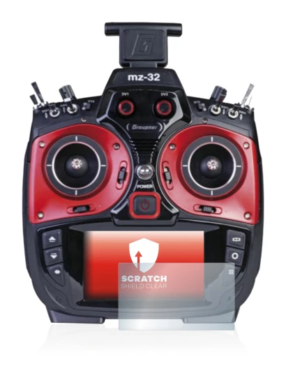 Abbildung des Geräts Graupner MZ-32 (3.Gen) mit einer Vielzahl des Displayschutzes.