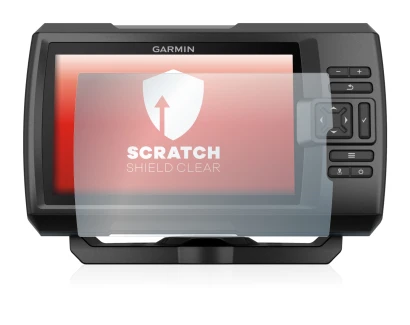 Abbildung des Geräts Garmin Striker Plus 7cv mit einer Vielzahl des Displayschutzes.