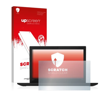 Vorderseite einer Produktverpackung mit dem Markenlogo upscreen. Daneben ist das Gerät Lenovo Thinkpad X280 mit dem zugehörige