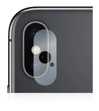 Abbildung des Geräts Apple iPhone Xs Max (NUR Kameraschutz) mit einer Vielzahl des Displayschutzes.
