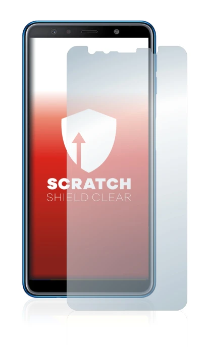 Abbildung des Geräts Samsung Galaxy A7 2018 mit einer Vielzahl des Displayschutzes.