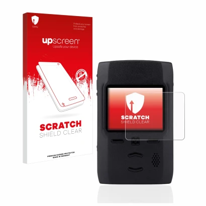 Vorderseite einer Produktverpackung mit dem Markenlogo upscreen. Daneben ist das Gerät Motorola Advisor TPG2200 mit dem zugehö