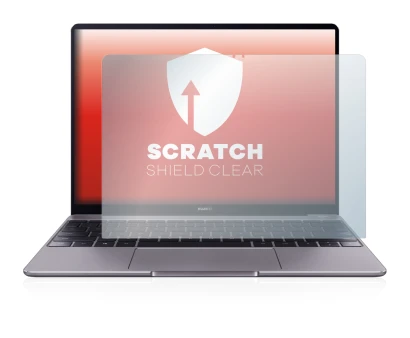 Abbildung des Geräts Huawei MateBook 13 2019 mit einer Vielzahl des Displayschutzes.