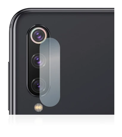Abbildung des Geräts Xiaomi Mi 9 SE (NUR Kameraschutz) mit einer Vielzahl des Displayschutzes.