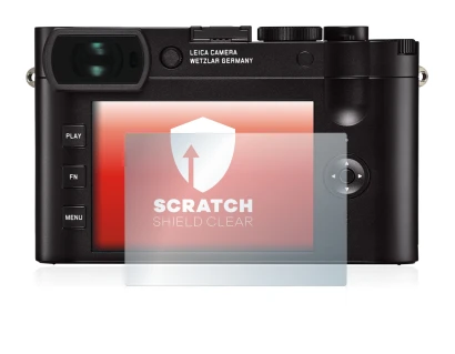 Abbildung des Geräts Leica Q2 mit einer Vielzahl des Displayschutzes.