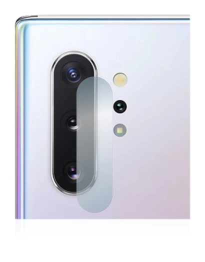 Abbildung des Geräts Samsung Galaxy Note 10 Plus (NUR Kameraschutz) mit einer Vielzahl des Displayschutzes.
