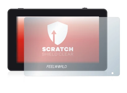 Abbildung des Geräts Feelworld F6 Plus mit einer Vielzahl des Displayschutzes.