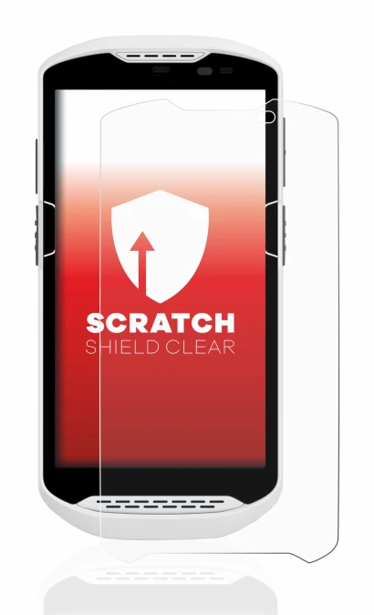 Abbildung des Geräts Zebra TC57 mit einer Vielzahl des Displayschutzes.