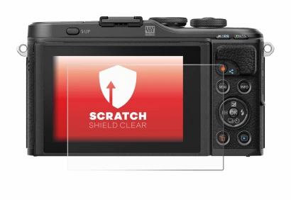 Abbildung des Geräts Olympus PEN E-PL10 mit einer Vielzahl des Displayschutzes.